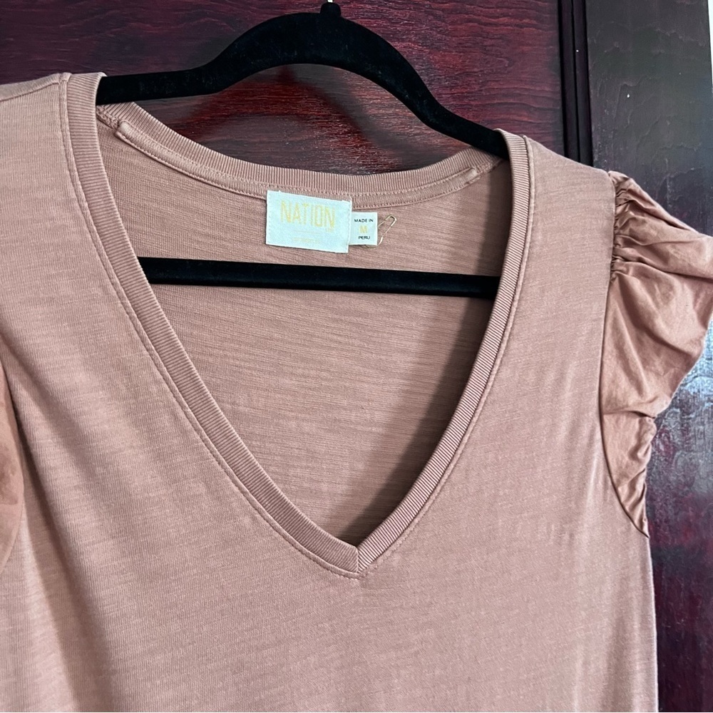 Nation LTD Fabian Fused Ruffle Dress in Mojave size M - Picture 8 of 12